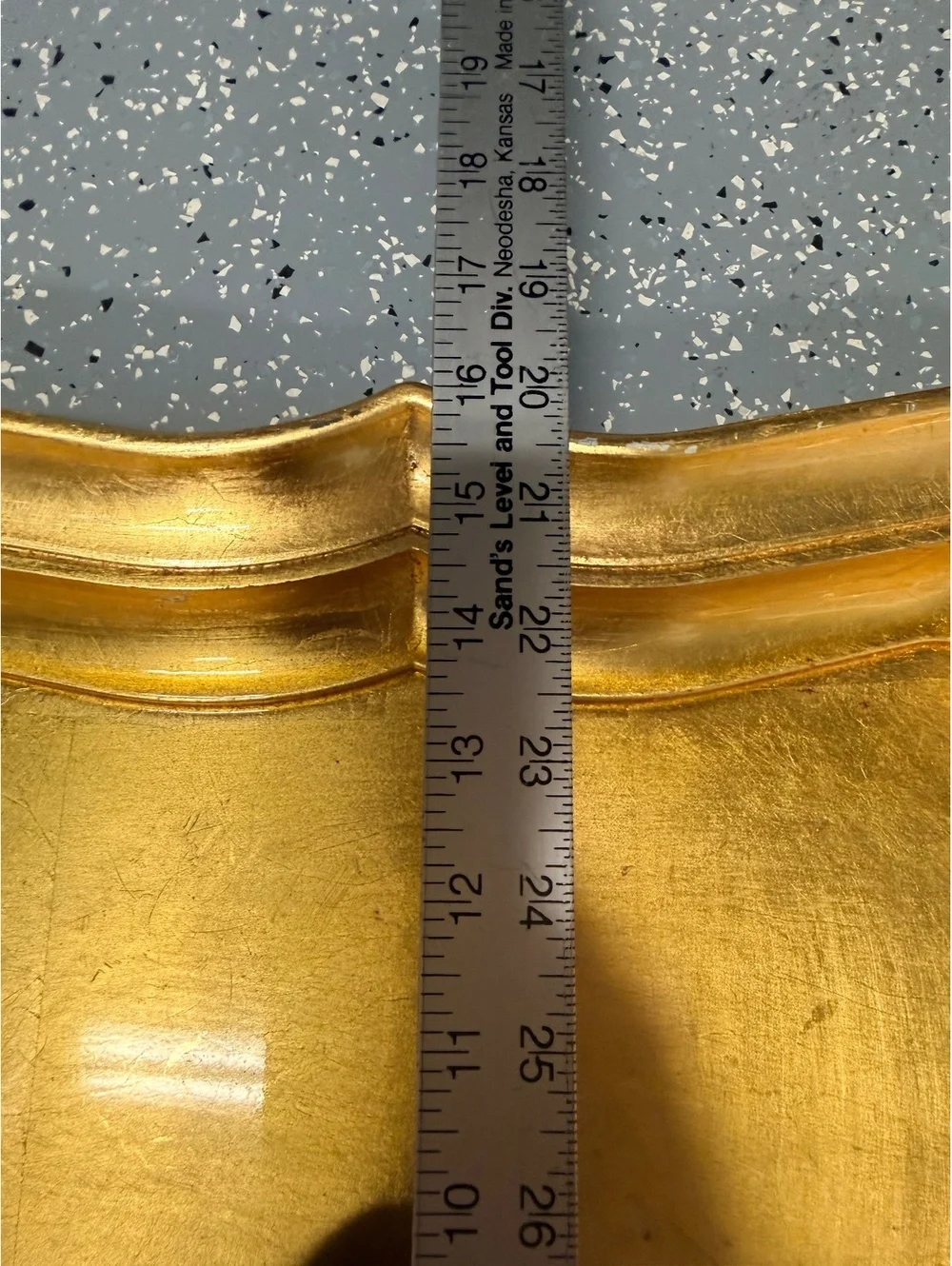 Vintage Gold Decorative Serving Tray with Scalloped Edges